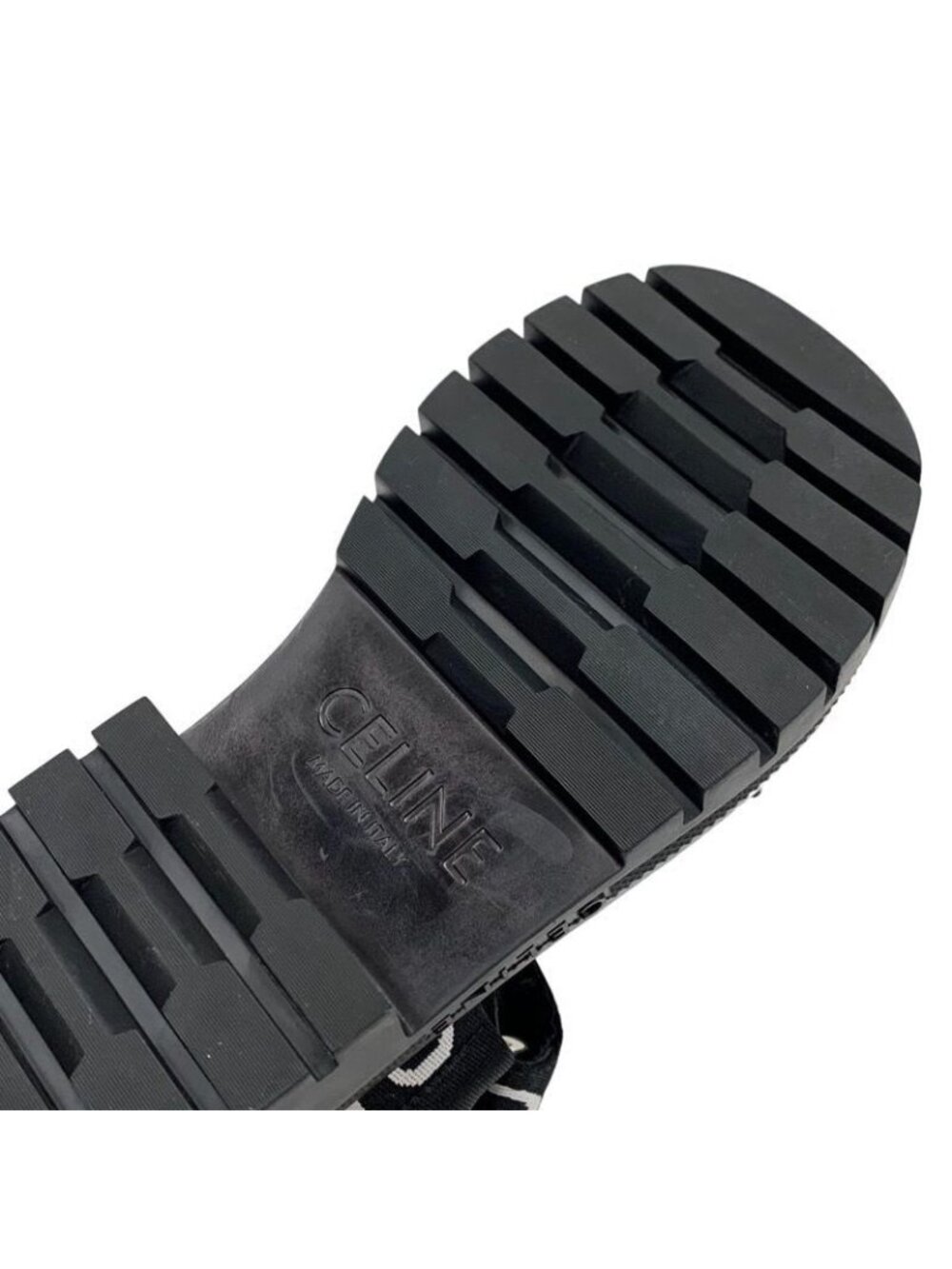 Celine Leo Strappy Sandals Shoes Fabric Leather Black White Sports - Picture 8 of 10